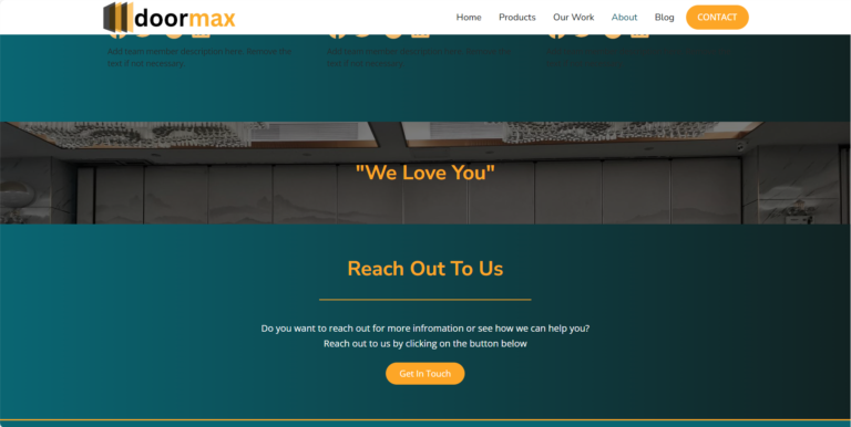 portfolio doormax.com about us page 4th picture